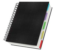 Yarotm Bloc Note A5 - Cahier A5 Spirale en Papier Crème 100GSM et Couverture Rigide - 14x21cm Kraft Notebook avec Intercalaire avec 120 Feuilles pour Réunions de Bureau, Noir