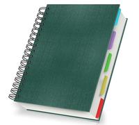 Yarotm Cahier A5 Spirale Petit Carreaux - Bloc Note A5 Couverture Rigide 21x14cm - 100GSM Quadrillé 5mm Papier Carnet avec Intercalaire - 240 Pages Notebook pour Prise de Notes ou Croquis, Vert Foncé