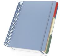 Yarotm Cahier Spirale A4 - Carnet de Notes Carreaux 23.5x29.8cm - 90GSM Bloc Note A4-120 Feuilles/240 Pages Carnet A4 Carreaux 5mm - Bleu Gris Notebook Voyage Couverture Souple et Spirale