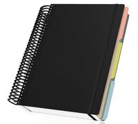 Yarotm Cahier Spirale A4 - Carnet de Notes Ligné - Noir Bloc Note A4 23.5x29.8cm - 90g/m² Papier Cahier Ligné - 120 Feuilles/240 Pages Carnet A4 Voyage + Notebook Couverture Souple et Spirale