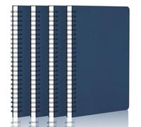 Yarotm Cahier Spirale A5-4 PCS Carnet Pointillé 5mm - 14x21cm Bleu Foncé Bloc Note A5-60 Feuilles/120 Pages Cahier de Note A5-100g/m² Papier Pointillé Notebook Carnet de Voyage
