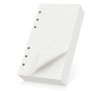 Yarotm Feuilles de Recharge A6 Quadrillées - 180 Feuilles / 360 Pages Refill Paper 9.5x17.2cm - 100GSM Recharge de Petit Carreaux 5mm Papier A6 6 Trous pour Classeur, Agendas, Planificateurs