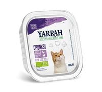 Yarrah Bröckchen Lot de 16 boîtes de Nourriture Bio pour Chat 100 g (16 x 0,1 kg)
