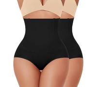 YARRCO Culotte Gainante Femme Ventre Plat Invisible Culottes Sculptantes Femme Taille Haute Gaine Amincissante Shapewear Minceur Panty Gainant sans Couture (#2 Noir+Noir-Medium Control,L)