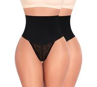 YARRCO String Gainante Ventre Plat Invisible Taille Haute Lace Culotte Dentelle Slip Gainante Amincissante Culottes Sculptantes Femme Tanga Gainante Shapewear Thong Body Shaper