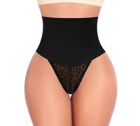 YARRCO String Gainante Ventre Plat Taille Haute Lace Culotte Dentelle Slip Gainante Amincissante Culottes Sculptantes Femme Tanga Gainante Shapewear Thong (#1 Noir,XL)