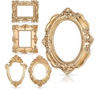 Yarryuter 5 PièCes Vintage RéSine Cadre Photo Tenture Murale Cadre Photo Table Top Affichage Cadre Vacances FêTe HôTel DéCor