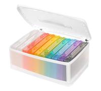 Yarryuter Boîtes de Rangement pour Photos de 4 X 6 Pouces, Étui pour Photos avec Poignée, 10 Supports de Photos Intérieurs en Plastique, Boîte de Rangement pour Organisateur de Scrapbooking