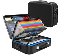 Yarryuter Coffre-Fort Ignifuge pour Bureau - Boîte de Protection Contre le Feu - Coffre à Documents à Coque Dure à 8 Couches pour, pour Passeports, Certificats