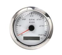 Yarryuter Compteur de Vitesse 0-3000 TR/Min 85 mm Tachymètre LCD Hour Metter 12V / 24V Red Backlight Odomètre