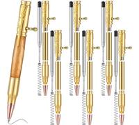Yarryuter Lot de 6 Stylos Fins, Ensemble de Stylos Pivotants en Bois Multicolores avec Tige de Recharge Stylo à Bille Boulonné pour Bricolage Pivotant en Bois de Haute Qualité