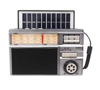 Yarryuter Nouveau FM AM SW Retro Radio, Unité Portable de Charge Solaire Vintage, Alimentation Rechargeable, Haut-Parleur BT, Carte TF USB AUX Prêt