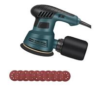 Yarryuter Prise UE, Ponceuse Excentrique Électrique 300 W, Réglage de la Vitesse à 6 Vitesses 5 Pouces 125 Mm, pour le Ponçage Du Bois et le Polissage des Voitures