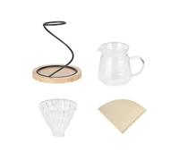Yarryuter Support de Versement de Café à la Main en Verre, Ensemble de Cafetière, Filtre à Café, Tasse de Partage, Pot de Brassage, Ustensiles à Café