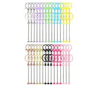 Yarryuter Tentier en Perles de Bricolage Ensemble pour Les Making Car Keychain Sac Décoration Pendan Flat Lobster Fermoir avec Chaîne à Quatre Sections Carte de Remerciement