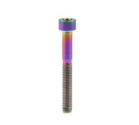 Yaruijia Boulon en titane pour vélo M5 x 10 12 16 18 20 25 30 35 40 45 50 55 60 mm Tête carrée hexagonale à six pans creux 0,8 mm (M5 x 40 mm, arc-en-ciel)
