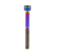 Yaruijia Boulon en titane pour vélo M5 x 10 12 16 18 20 25 30 35 40 45 50 55 60 mm Tête carrée hexagonale à six pans creux 0,8 mm (M5 x 45 mm, arc-en-ciel)