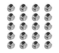 Yaruijia Lot de 20 écrous hexagonaux en alliage d'aluminium M2 avec bride de 0,4 mm en nylon pour drone, vélo, moto (argent, M2)
