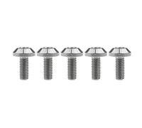 Yaruijia Lot de 5 boulons en titane M6 x 12 15 20 25 30 35 mm /M8 x 15 20 25 30 35 40 mm Tête de parapluie Allen pour freins à disque de vélo moto (M6 x 15 mm, titane normal)