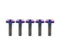 Yaruijia Lot de 5 boulons en titane M6 x 12 15 20 25 30 35 mm / M8 x 15 20 25 30 35 40 mm Tête de parapluie Allen pour freins à disque de vélo moto (M6 x 25 mm, Ranibow)