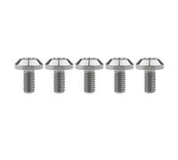 Yaruijia Lot de 5 boulons en titane M6 x 12 15 20 25 30 35 mm/M8 x 15 20 25 30 35 40 mm Tête de parapluie Vis Allen pour frein à disque de vélo et moto (M6 x 12 mm, titane normal)