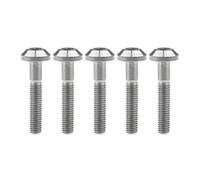 Yaruijia Lot de 5 boulons en titane M6 x 12 15 20 25 30 35 mm/M8 x 15 20 25 30 35 40 mm Tête de parapluie pour freins à disque de vélo et moto (M6 x 35 mm, titane normal)