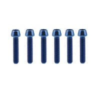 Yaruijia Lot de 6 boulons en titane M6 x 10/15/16/18/20/25/30/35/40/45/50/55/60 mm Gr5 (M6 x 25 mm, bleu)