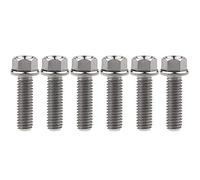Yaruijia Lot de 6 boulons en titane M6 x 10 15 20 25 30 35 40 45 50 55 60 65 mm avec petite bride hexagonale 1,0 mm (M6 x 25 mm, titane)