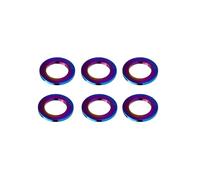 Yaruijia Lot de 6 rondelles plates en titane M3, M4, M5, M6, M7, M8, M10, M12, M14, 6AL4V, qualité aérospatiale 5, pour vis, boulon, écrou (bleu brûlé, M8)