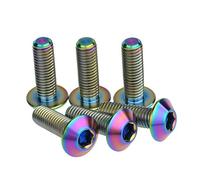 Yaruijia Lot de 6 vis à tête Allen en titane M8 x 25 mm pour frein à disque de moto (arc-en-ciel)