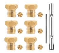 YARVPUV 7 Pièces Gicleur Gaz Butane 6MB de Ville avec Clé à Douille 6/7 Gicleur Bouteille pour Bruleur Gaziniere Gaz, Cuisiniere Four 0,5 0,7 0,7 0,9 0,95 1,15