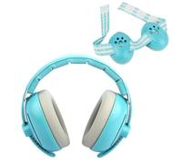 YARVPUV Cache-oreilles 2 en 1 pour Bébé, Casque Avion Bebe,Bleu,Casque Anti Bruit Bebe pour Protection Contre le Bruit (0-4 ans), Réduction de Bruit de 25dB, Bandeau Réglable et Coque ABS Légère