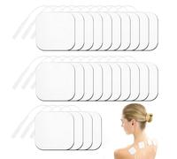 YARVPUV Lot de 24 électrodes TENS EMS 5 x 5 cm - Électrodes réutilisables pour appareils d'électrostimulation et entraîneurs EMS - Idéal pour soulager les douleurs musculaires, dorsales et