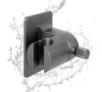 YARVPUV Support de Douche Sans Perçage Support Pommeau de Douche Universel Réglable - Accroche Pommeau de Douche Mural avec Adhésif 3M - Compatible Toutes Douchettes - Gris Foncé