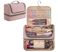 Yarwo Coffret de Rangement Compatible avec Dyson Airwrap Multi-Styler Complete Long, Lisseur Dyson Corrale et Sèche-Cheveux Dyson Supersonic, avec Crochet de Suspension, Rose (Étui Vide)