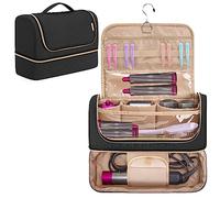 YARWO Coffret de Rangement Compatible avec Dyson Airwrap Multi-Styler Complete Long, Lisseur Dyson Corrale et Sèche-Cheveux Dyson Supersonic, avec Crochet de Suspension, Noir (Étui Vide)