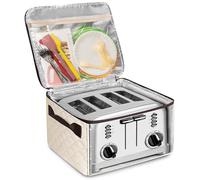 Yarwo Housse pour Grille-Pain 4 Tranches avec Fenêtre et Poche Zippée