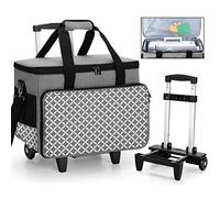 Yarwo Sac à roulettes de Machine à Coudre est Détachable, Sac à Trolley de Machine à Coudre avec Panneau de Support inférieur, Convient à la Plupart Majeur Machine à Coudre