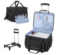 Yarwo Sac de transport à roulettes pour imprimante Epson/DNP/HiTi/Mitsubishi - Sac de transport rembourré avec roues amovibles et séparateur pour rouleaux de papier photo - 42 x 41 x 30 cm