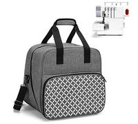 Yarwo Sac pour Surjeteuses avec Planche de Bois pour Soutenir Le Fond, Sac de Transport pour Surjeteuses, Convient à la Plupart Majeur Surjeteuses, Gris avec Motif Ovale