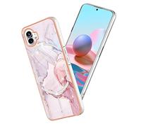 Yarxiawin Coque pour Nothing Phone 1 Transparente Silicone Bordure, Rose Étui Slim Design Élégant Marbre Housse Antichoc Case Toucher Doux Mince (Violet2)