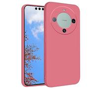 Yarxiawin Étui pour Huawei Mate 60 Pro, Léger Housse Touch Doux Soyeux pour Huawei Mate 60 Pro Coque Silicone Mince Antichoc Esthétique Case Mignon Anti-Traces (Givré Rouge)