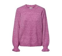 YAS Balis Ls O-Neck Knit Pull S. Noos Sweater, Fushia, L Femme