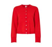 Yas Elena Knit Cardigan Rouge M Femme