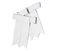 YAS Flashes de kilt pour homme avec ajusteurs de boucle lourds, chaussettes unies et tartan en laine acrylique/jarretière pointue, blanc, taille unique