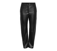YAS Line Hmw Pantalon en Cuir Noos, Noir, M Femme