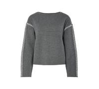 YAS Pull-over 'YASSTITCHA' écru / gris chiné, Taille S
