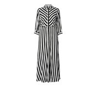 YAS Yassavanna Robe Longue pour Femme S Noos, Noir/Rayures : Rayures Blanches, M