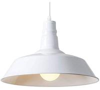 YAsao E Lampe à suspension industrielle vintage LED avec abat-jour en métal pour cuisine, salle à manger, ferme, entrée, hall d'entrée - Noir (blanc) (Blanc)