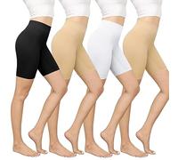 YaShaer Panty Short Leggings Sport Femme sous Jupe ou Robe Anti-frottement Pantalons de Cyclisme pour Court sans Couture Boxer Short Sécurité Lot de 4
